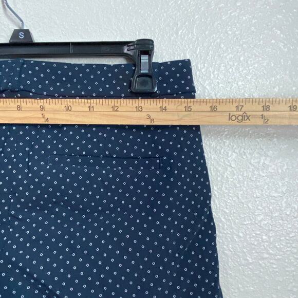 Banana republic sloan crop pants navy blue polkadot size 4 - Picture 8 of 9
